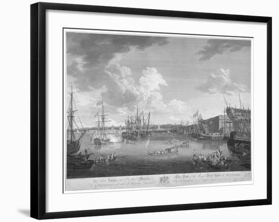 View of the Royal Dockyard, Deptford, London, 1793-W Woollett-Framed Giclee Print