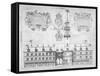 View of the Royal Exchange with Coats of Arms Above, City of London, 1569-null-Framed Stretched Canvas