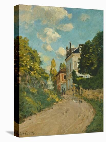 View of the Rue De Moubuisson, Louveciennes, 1874-Alfred Sisley-Stretched Canvas