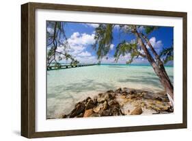 View of the Rum Point Jetty, Grand Cayman Island-George Oze-Framed Photographic Print