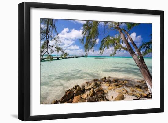 View of the Rum Point Jetty, Grand Cayman Island-George Oze-Framed Photographic Print