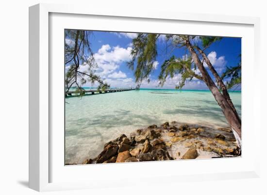 View of the Rum Point Jetty, Grand Cayman Island-George Oze-Framed Photographic Print