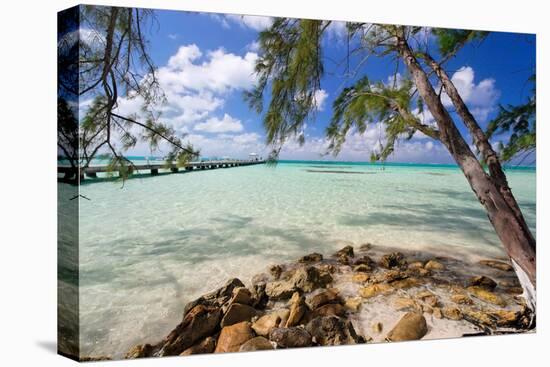 View of the Rum Point Jetty, Grand Cayman Island-George Oze-Stretched Canvas