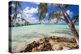 View of the Rum Point Jetty, Grand Cayman Island-George Oze-Stretched Canvas
