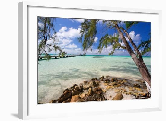 View of the Rum Point Jetty, Grand Cayman Island-George Oze-Framed Photographic Print