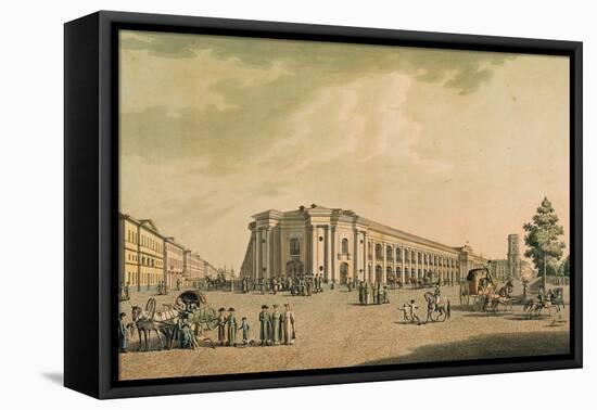 View of the Russian Shops on the Nevsky Prospekt, with the House of the Duma, St. Petersburg, 1802-Benjamin Patersson-Framed Stretched Canvas