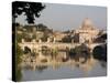 View of the S. Angelo Bridge on the Tiber River, Rome, Lazio, Italy, Europe-Olivieri Oliviero-Stretched Canvas