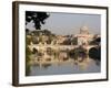 View of the S. Angelo Bridge on the Tiber River, Rome, Lazio, Italy, Europe-Olivieri Oliviero-Framed Photographic Print