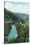 View of the Sacramento River Canyon on SP Railroad - California-Lantern Press-Stretched Canvas