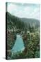 View of the Sacramento River Canyon on SP Railroad - California-Lantern Press-Stretched Canvas