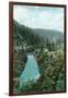 View of the Sacramento River Canyon on SP Railroad - California-Lantern Press-Framed Art Print