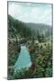 View of the Sacramento River Canyon on SP Railroad - California-Lantern Press-Mounted Art Print