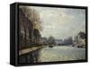 View of the Saint-Martin Canal-Alfred Sisley-Framed Stretched Canvas