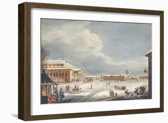 View of the Saint Petersburg Imperial Bolshoi Kamenny Theatre-Karl Ivanovich Kolmann-Framed Giclee Print