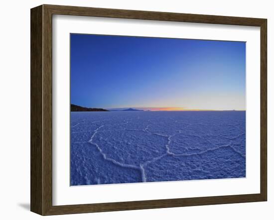 View of the Salar de Uyuni, the largest salt flat in the world, at sunrise, Daniel Campos Province,-Karol Kozlowski-Framed Photographic Print