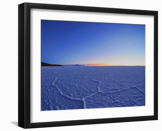 View of the Salar de Uyuni, the largest salt flat in the world, at sunrise, Daniel Campos Province,-Karol Kozlowski-Framed Photographic Print