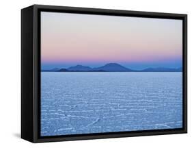 View of the Salar de Uyuni, the largest salt flat in the world, at sunrise, Daniel Campos Province,-Karol Kozlowski-Framed Stretched Canvas