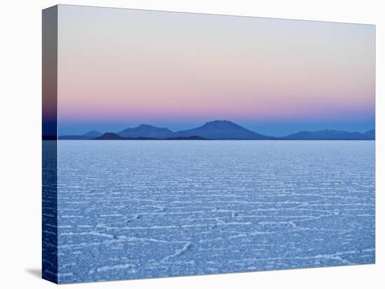 View of the Salar de Uyuni, the largest salt flat in the world, at sunrise, Daniel Campos Province,-Karol Kozlowski-Stretched Canvas