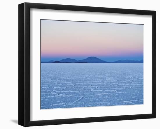 View of the Salar de Uyuni, the largest salt flat in the world, at sunrise, Daniel Campos Province,-Karol Kozlowski-Framed Photographic Print