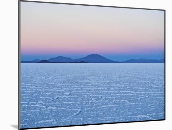View of the Salar de Uyuni, the largest salt flat in the world, at sunrise, Daniel Campos Province,-Karol Kozlowski-Mounted Photographic Print