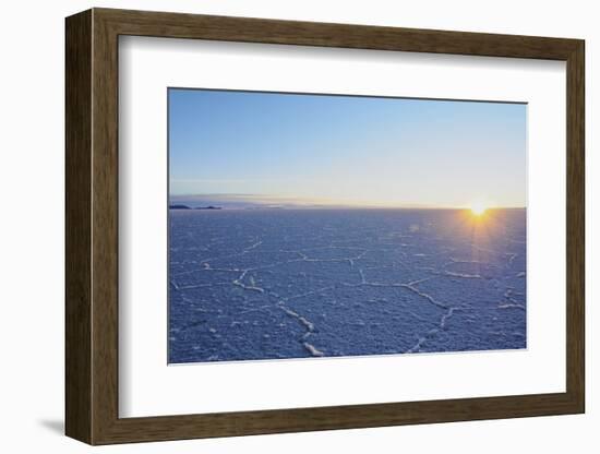 View of the Salar de Uyuni, the largest salt flat in the world, at sunrise, Daniel Campos Province,-Karol Kozlowski-Framed Photographic Print