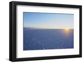 View of the Salar de Uyuni, the largest salt flat in the world, at sunrise, Daniel Campos Province,-Karol Kozlowski-Framed Photographic Print