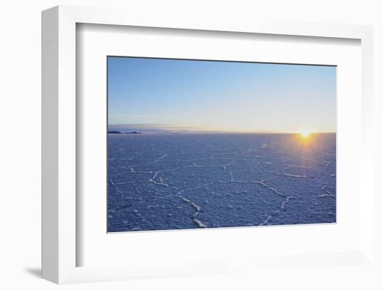 View of the Salar de Uyuni, the largest salt flat in the world, at sunrise, Daniel Campos Province,-Karol Kozlowski-Framed Photographic Print