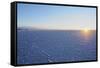 View of the Salar de Uyuni, the largest salt flat in the world, at sunrise, Daniel Campos Province,-Karol Kozlowski-Framed Stretched Canvas