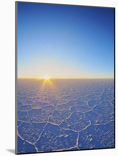 View of the Salar de Uyuni, the largest salt flat in the world, at sunrise, Daniel Campos Province,-Karol Kozlowski-Mounted Photographic Print