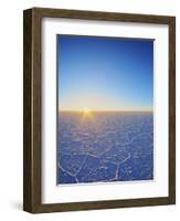 View of the Salar de Uyuni, the largest salt flat in the world, at sunrise, Daniel Campos Province,-Karol Kozlowski-Framed Photographic Print