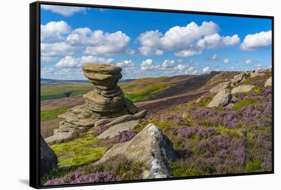 View of the Salt Cellar Rock Formation, Derwent Edge, Peak District National Park, Derbyshire-Frank Fell-Framed Stretched Canvas