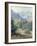 View of the San Gabriel Mountains-Rose-Framed Giclee Print