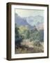 View of the San Gabriel Mountains-Rose-Framed Giclee Print