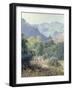 View of the San Gabriel Mountains-Rose-Framed Giclee Print