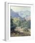 View of the San Gabriel Mountains-Rose-Framed Giclee Print