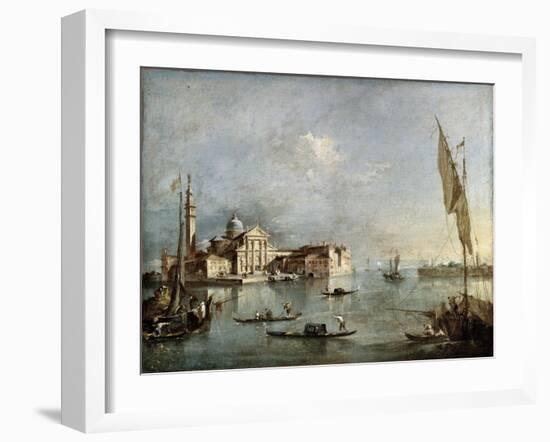 View of the San Giorgio Maggiore Island, Between 1765 and 1775-Francesco Guardi-Framed Giclee Print