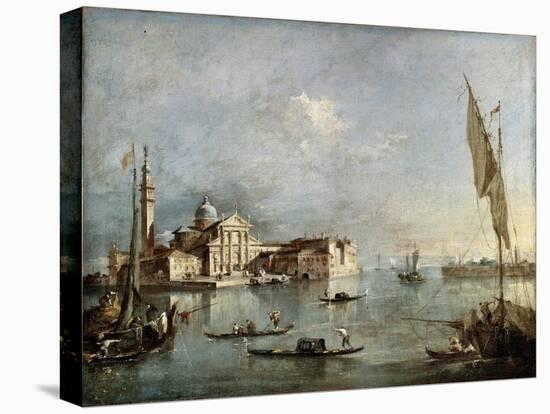 View of the San Giorgio Maggiore Island, Between 1765 and 1775-Francesco Guardi-Stretched Canvas