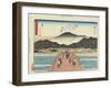 View of the Sanjo Bridge in Kyoto, 1837-1844-Utagawa Hiroshige-Framed Giclee Print