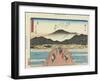 View of the Sanjo Bridge in Kyoto, 1837-1844-Utagawa Hiroshige-Framed Giclee Print