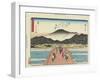 View of the Sanjo Bridge in Kyoto, 1837-1844-Utagawa Hiroshige-Framed Giclee Print