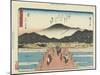 View of the Sanjo Bridge in Kyoto, 1837-1844-Utagawa Hiroshige-Mounted Giclee Print