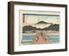 View of the Sanjo Bridge in Kyoto, 1837-1844-Utagawa Hiroshige-Framed Giclee Print
