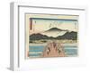 View of the Sanjo Bridge in Kyoto, 1837-1844-Utagawa Hiroshige-Framed Giclee Print