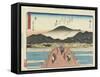 View of the Sanjo Bridge in Kyoto, 1837-1844-Utagawa Hiroshige-Framed Stretched Canvas