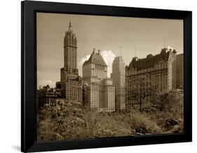 View of the Savoy Plaza Hotel, 59th Street and Fifth Avenue, New York, c.1937-Byron Company-Framed Giclee Print