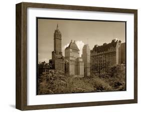 View of the Savoy Plaza Hotel, 59th Street and Fifth Avenue, New York, c.1937-Byron Company-Framed Giclee Print