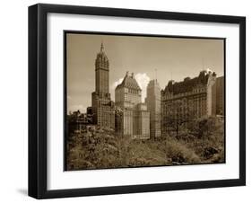 View of the Savoy Plaza Hotel, 59th Street and Fifth Avenue, New York, c.1937-Byron Company-Framed Giclee Print