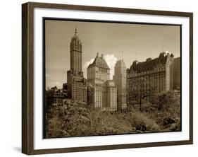 View of the Savoy Plaza Hotel, 59th Street and Fifth Avenue, New York, c.1937-Byron Company-Framed Giclee Print