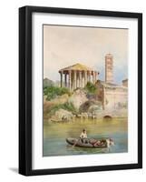 View of the Sbocco Della Cloaca Massima, Rome-Ettore Roesler Franz-Framed Giclee Print