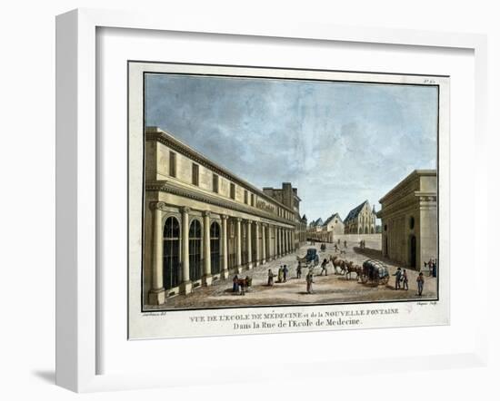 View of the Schoold of Medicine and the New Fountain-Chapuis and Angelo Garbizza-Framed Giclee Print